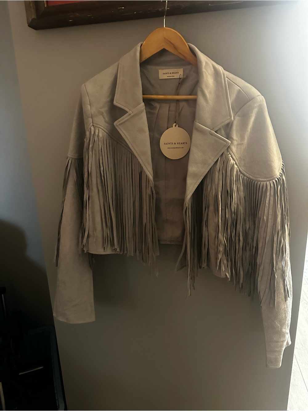 Gray Fringe Jacket